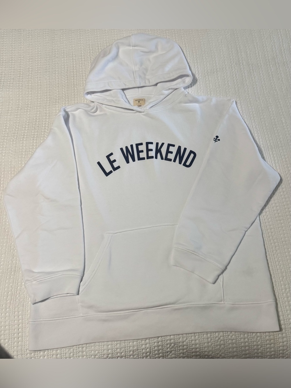 Marea 'Le Weekend' White Hooded Sweatshirt NWOT